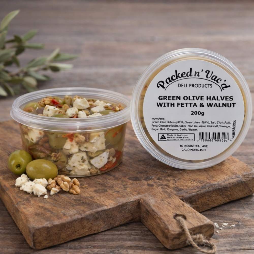 Green Olive Halves Fetta & Walnut