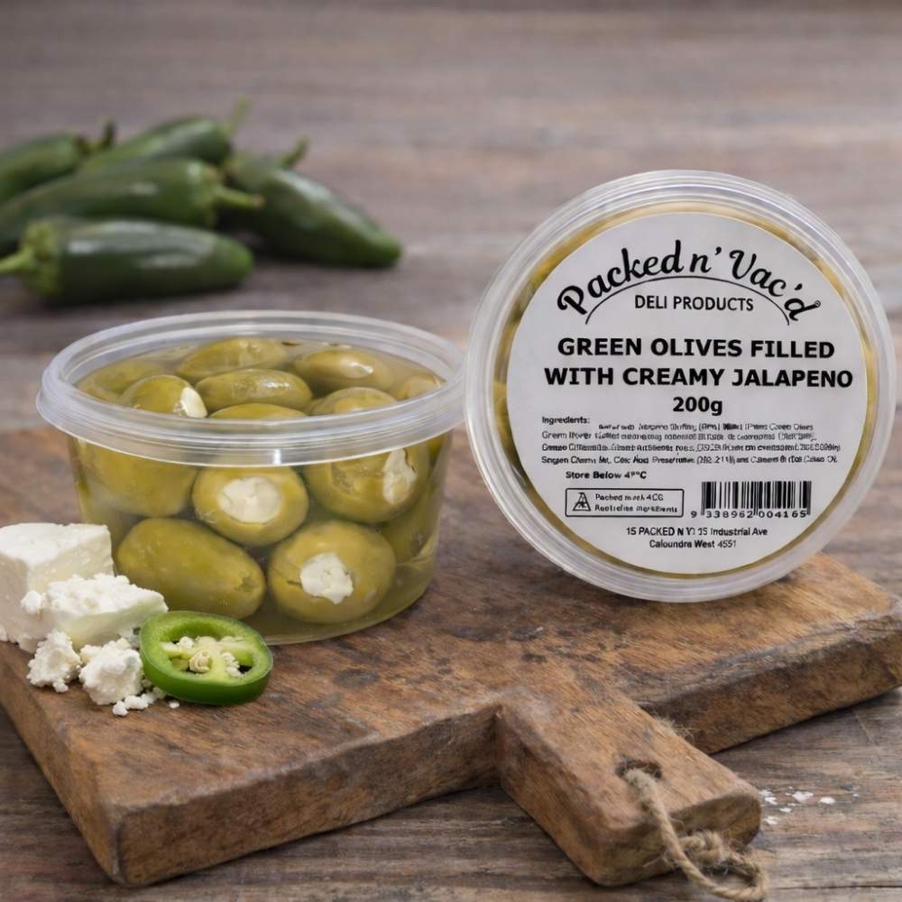 Green Olives Filled With Creamy Jalapeno