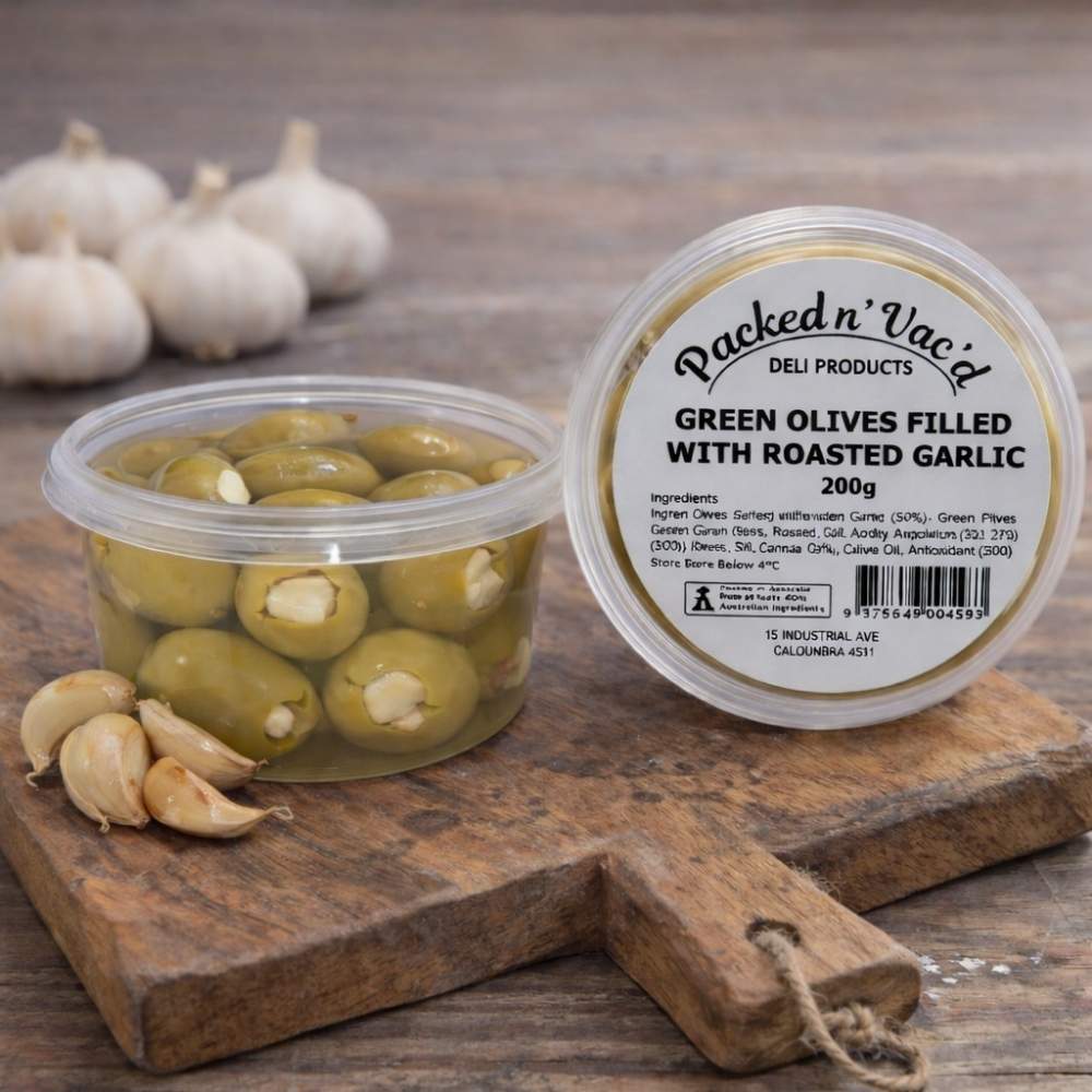 Green Olives Filled With Roasted Garlic