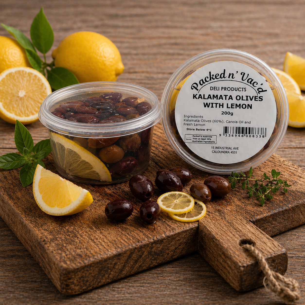 Kalamata Olives Pitted With Lemon