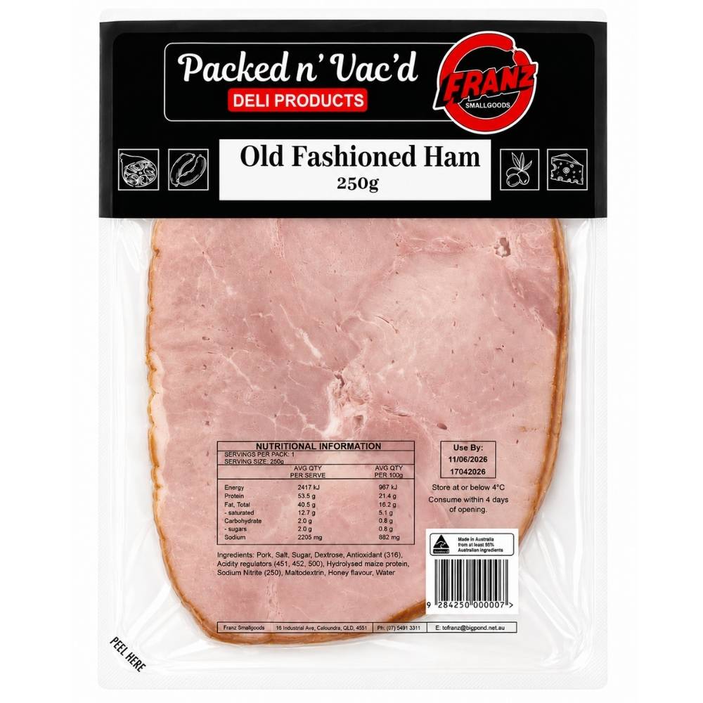 Sliced Old Fashioned Smoked Leg Ham